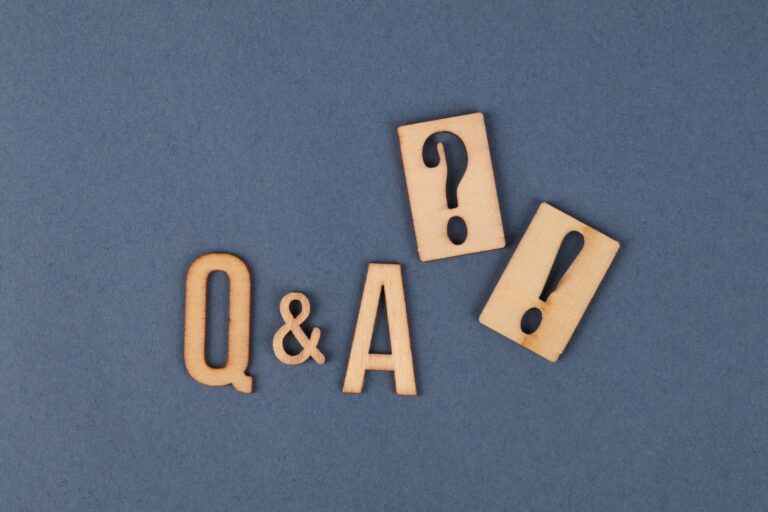 Image of blocks that spell out Q & A ?!